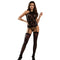subblime 952099 bodystocking reseille avec lignes de jarretelles et details floraux noir taille unique