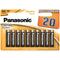 panasonic blister de pile aa alcaline bronze lr6 20