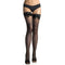 leg avenue collant resille noir avec dentelle superieure et detail noeud