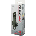 BAILE - COUVRE-PÉNIS BRAVE MAN AVEC STIMULATION CLITO ET ANAL DOUBLE BULLET NOIR 16.5 CM - Vignette | Adopt1toy