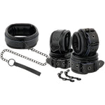 Coffret BDSM Darkness : collier et menottes CUIR - Vignette | Adopt1toy