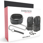 Coffret BDSM Darkness : collier et menottes CUIR - Vignette | Adopt1toy