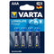 varta pile alcaline longlife power aaa lr03 4 unite