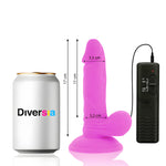 DIVERSIA - DILDO VIBRANT FLEXIBLE VIOLET 17 CM -O- 3.3 CM - Vignette | Adopt1toy