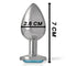 intense plug anal en metal aluminium avec cristal bleu taille s
