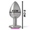 intense plug anal en metal aluminium avec cristal rose taille l