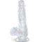 king cock clear penis realiste avec boules 13 5 cm transparent