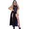 chilirose cr 4685 robe longue a capuche noir m