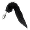 kink plug anal taille l 10 x 4 cm avec queue synthetique 40 cm noir