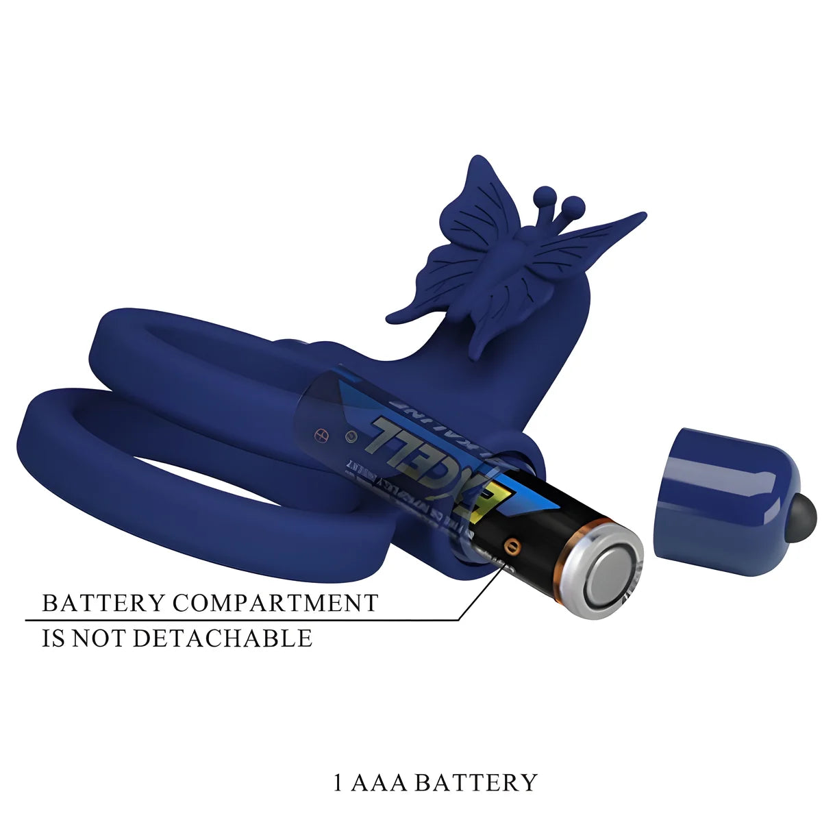 pretty love jamele double anneau avec vibration stimulateur de papillon bleu