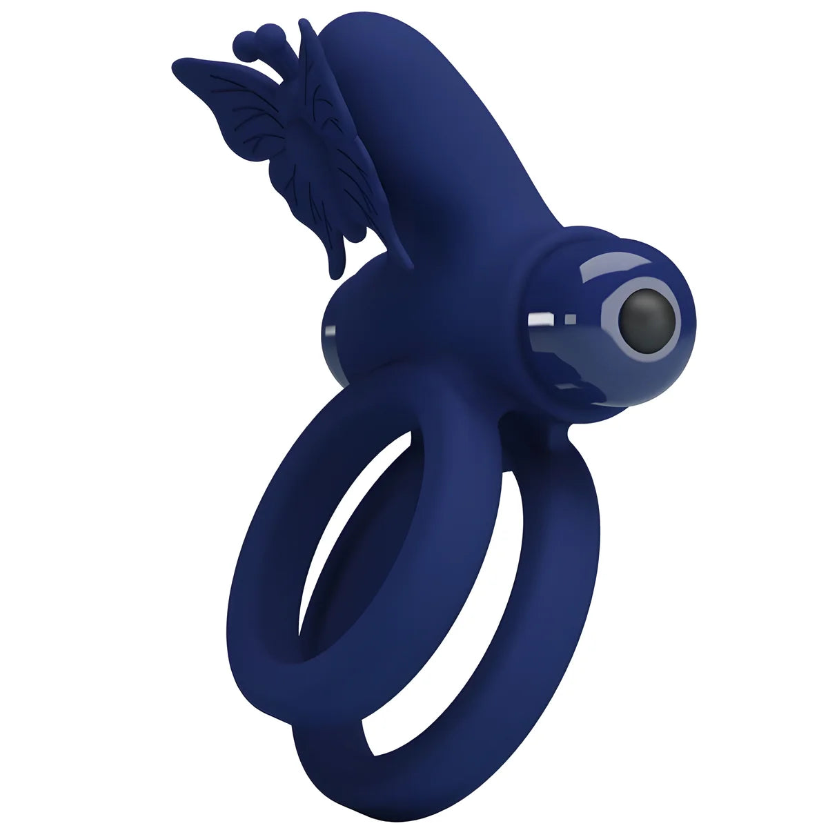 pretty love jamele double anneau avec vibration stimulateur de papillon bleu