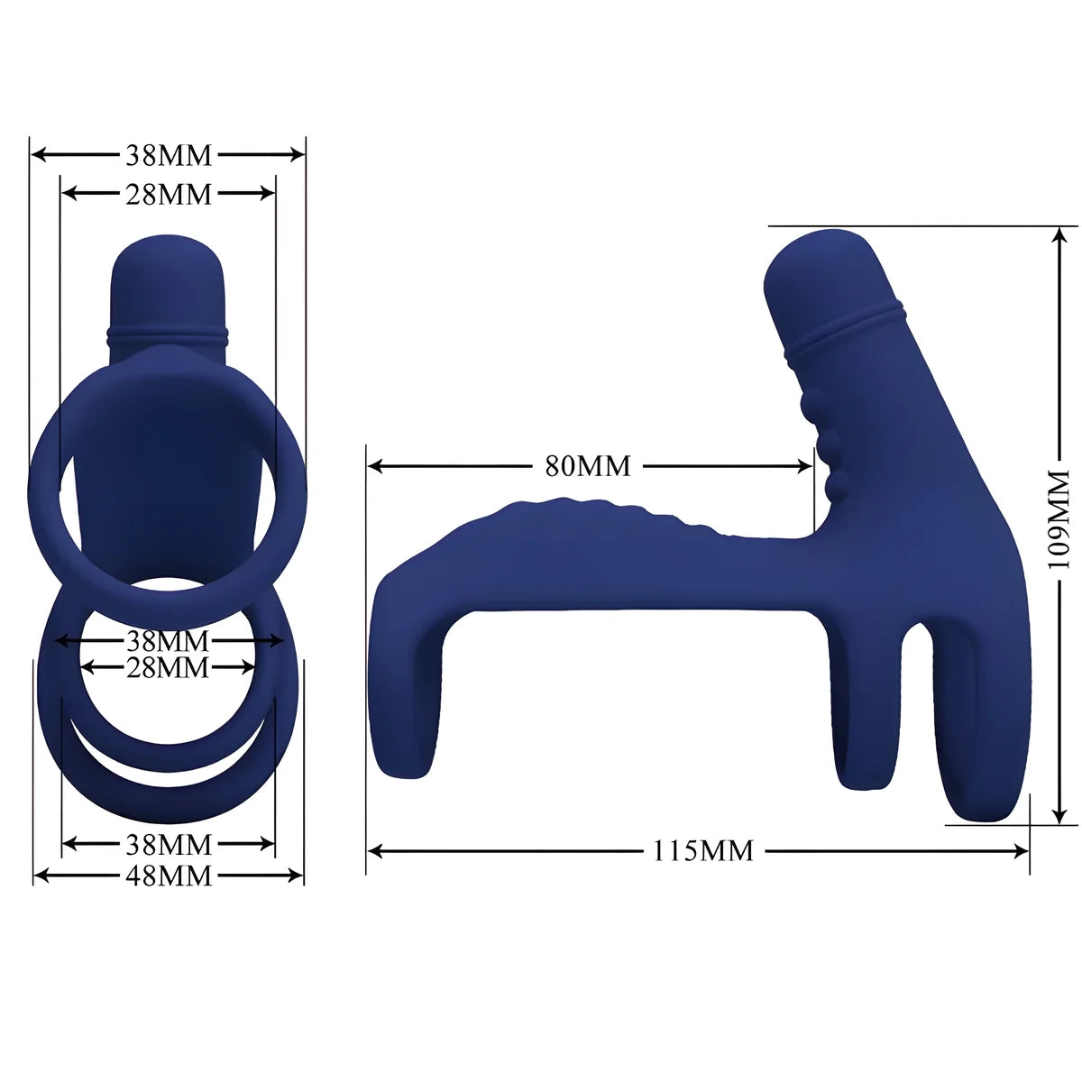 pretty love anneau vibrant elish avec extension bleu