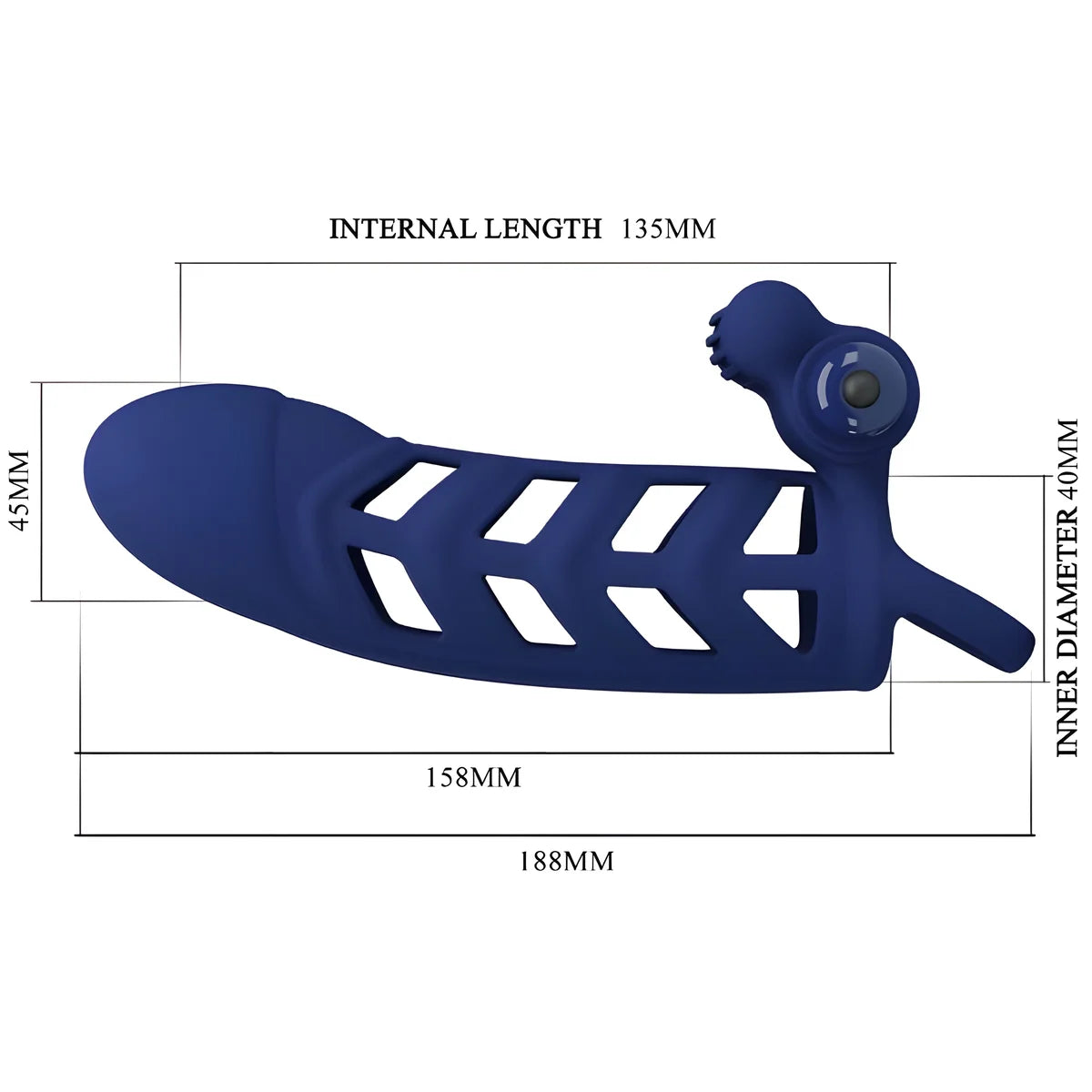 pretty love altaf anneau vibrateur avec gaine en silicone bleu