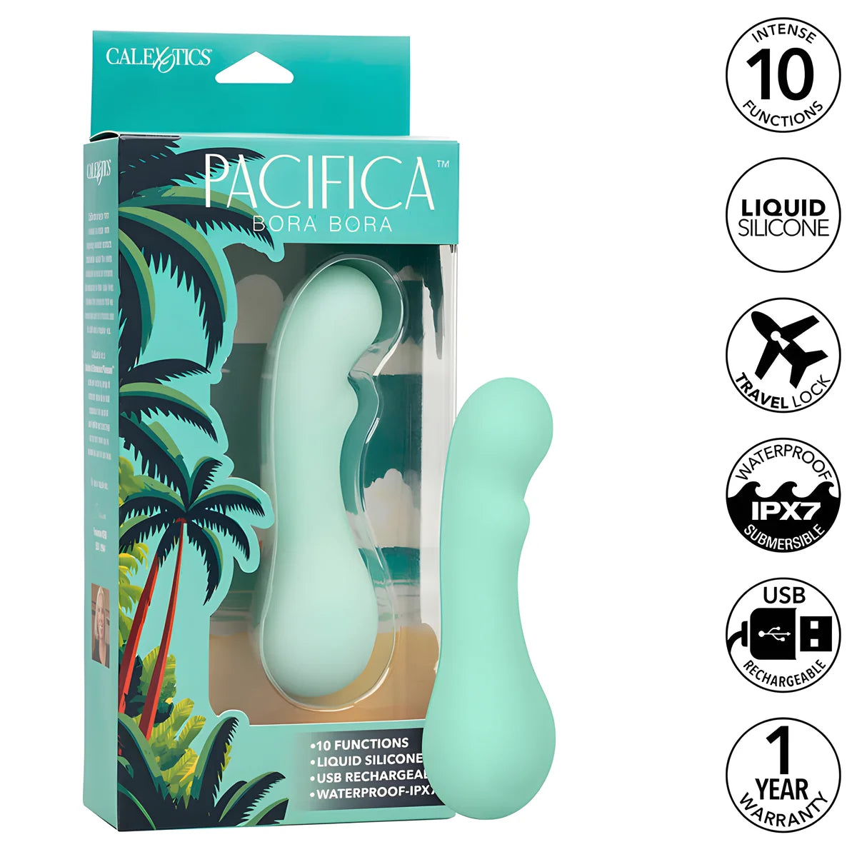 calexotics pacifica bora bora estimulateur point g 10 vibrations aqua