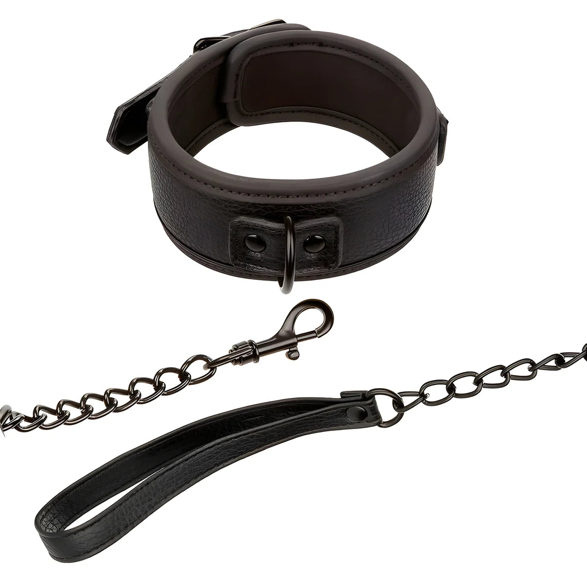 calexotics nocturnal collier et laisse en cuir reglable noir