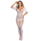 subblime 951818 bodystocking en resille sans fourreau avec motif roses blanches taille unique