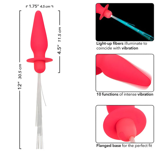 calexotics southern lights light up plug anal 10 vibrations silicone rose