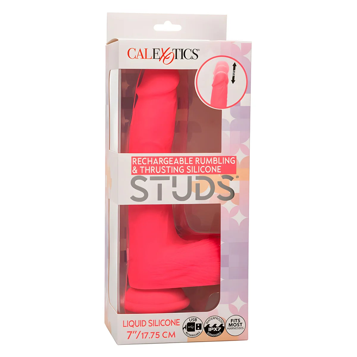 calexotics studs vibrateur realiste 10 vibrations rose