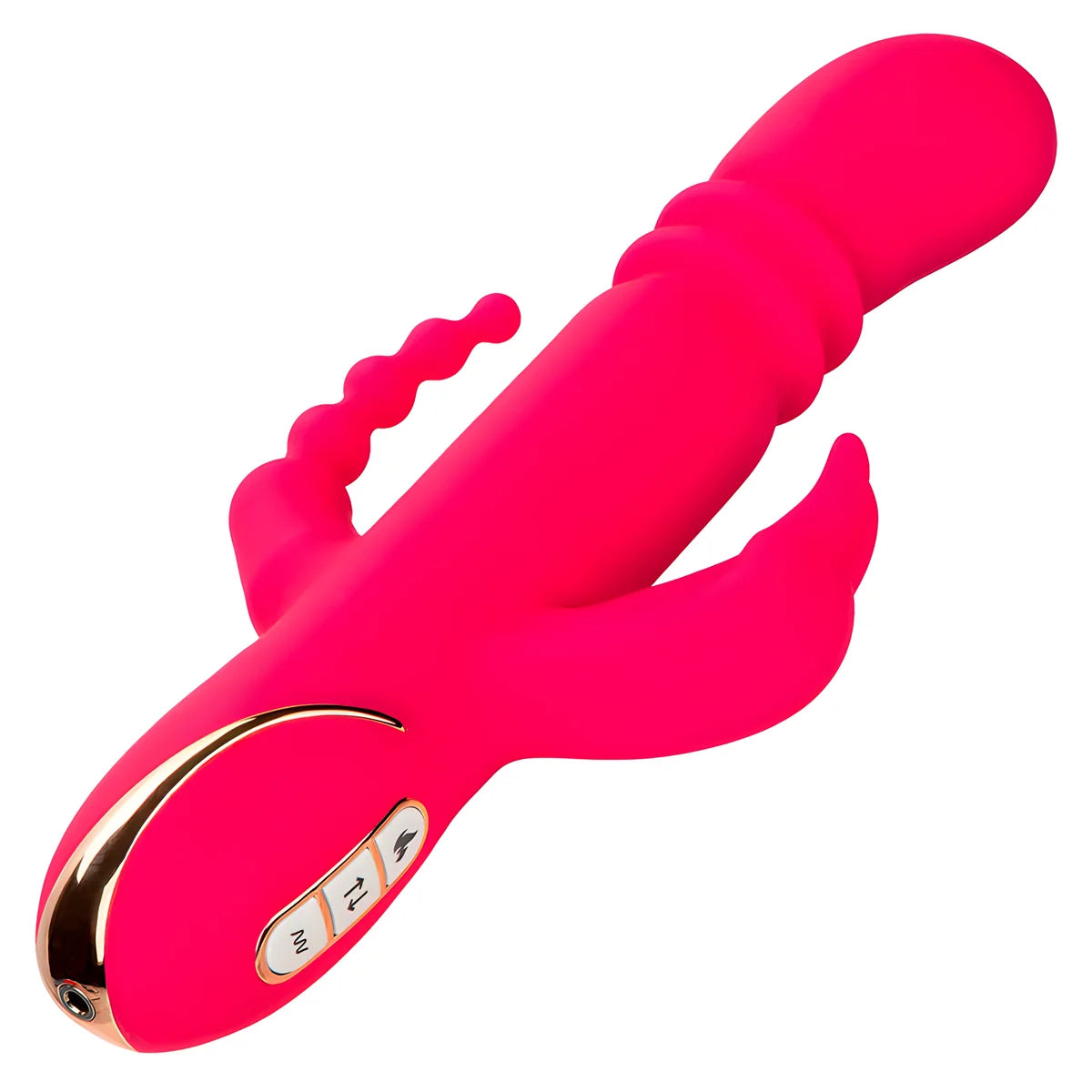 calexotics jack fantasy triple vibrateur chauffant lapin rose