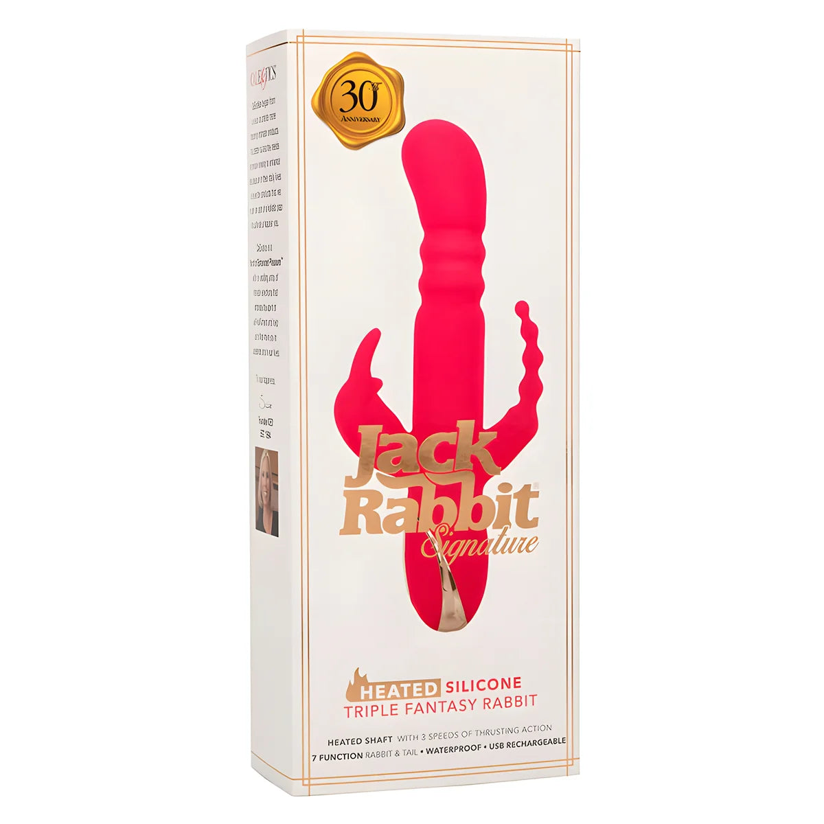 calexotics jack fantasy triple vibrateur chauffant lapin rose