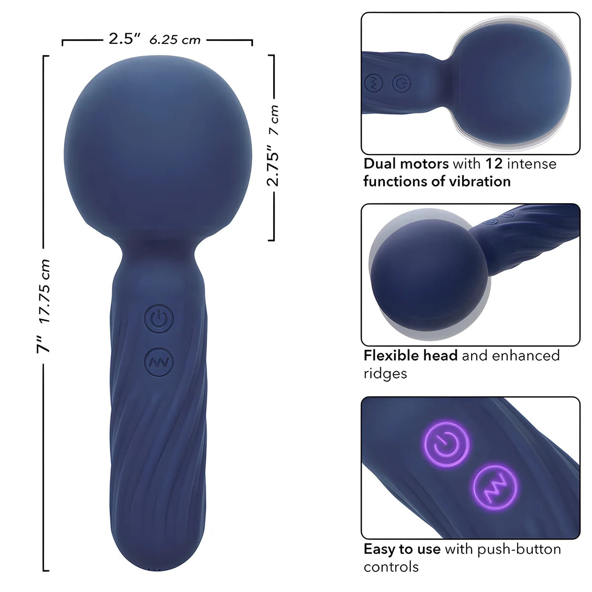 calexotics charisma seduction masseur 12 fonctions 17 75 cm x 6 25 cm violet