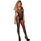 subblime 951962 bodystocking resille sans fourrure imprime fleurs noir taille unique