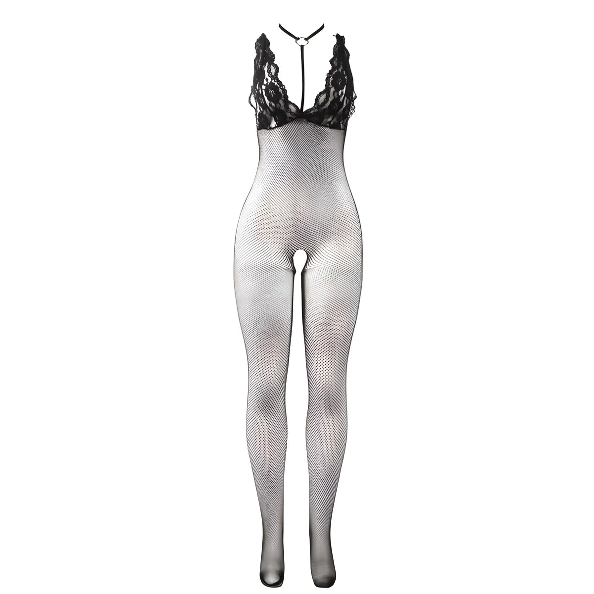 subblime 951993 bodystocking resille transparente noire sans fourrure taille unique