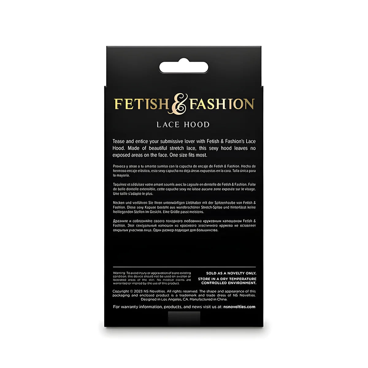 ns novelties fetish fashion capuche en dentelle noire