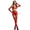 subblime 952181 bodystocking resille avec gants et diamants rouge taille unique