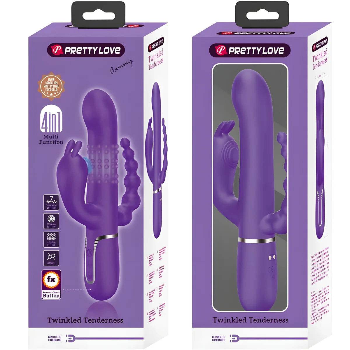 pretty love cammy triple vibrateur multifonction 4 en 1 violet