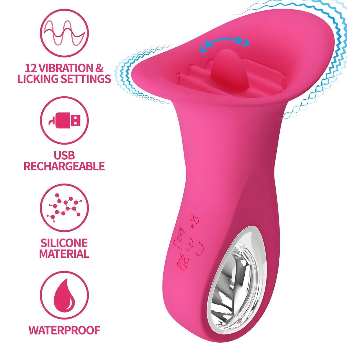 pretty love clyde vibrateur oral langue vibrante 12 vibrations rose
