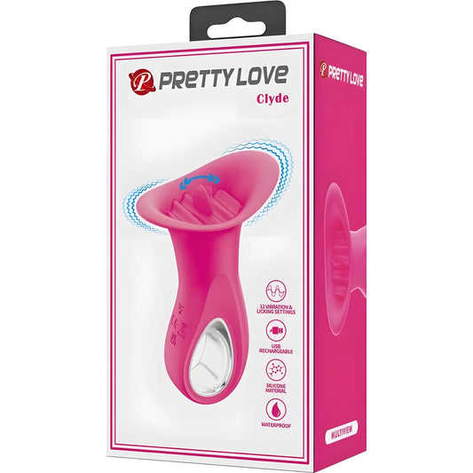 pretty love clyde vibrateur oral langue vibrante 12 vibrations rose
