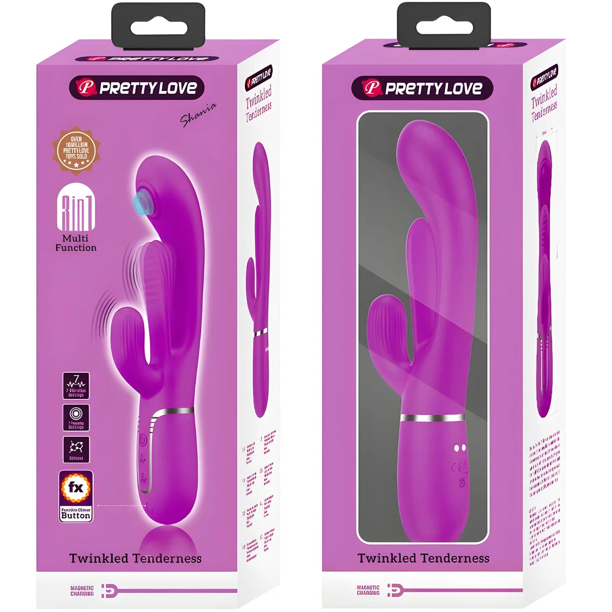 pretty love shania triple rabbit vibrateur multifonction rose