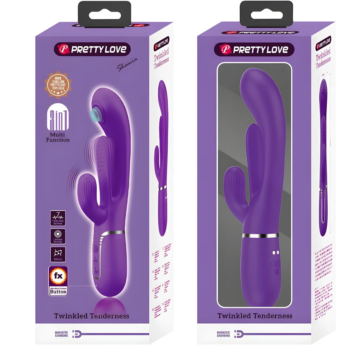 pretty love shania triple rabbit vibrateur multifonction violet