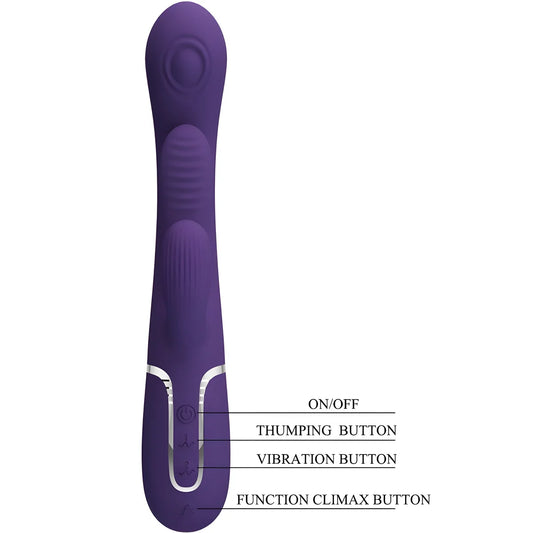pretty love shania triple rabbit vibrateur multifonction violet