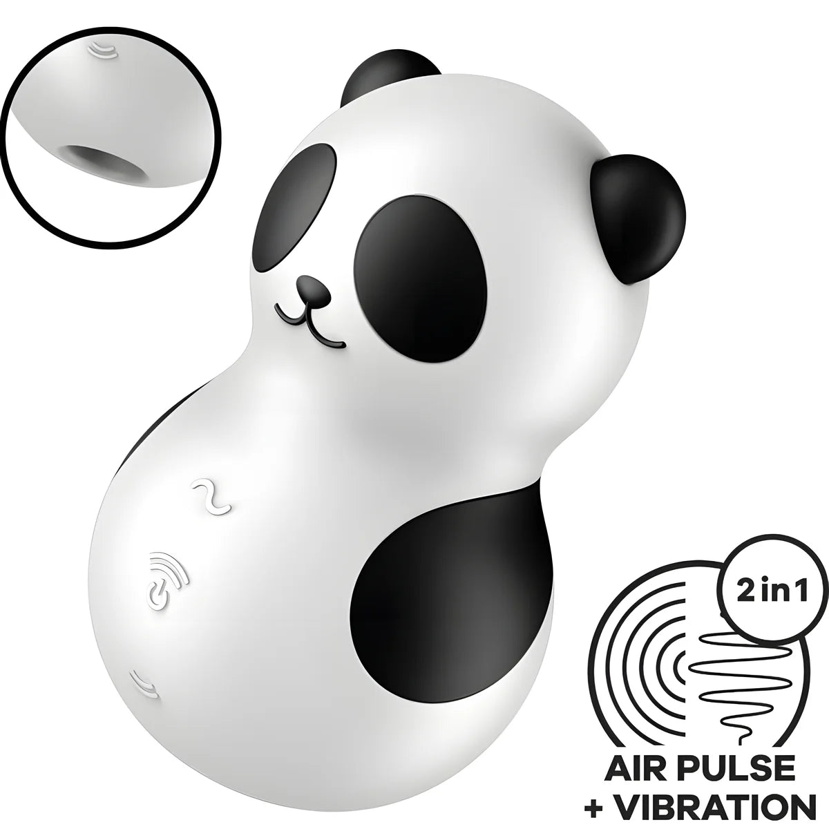 satisfyer pocket panda stimulateur vibrateur noir et blanc