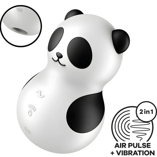 satisfyer pocket panda stimulateur vibrateur noir et blanc