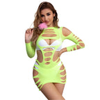 subblime 952280 robe resille elastique manches longues vert taille unique