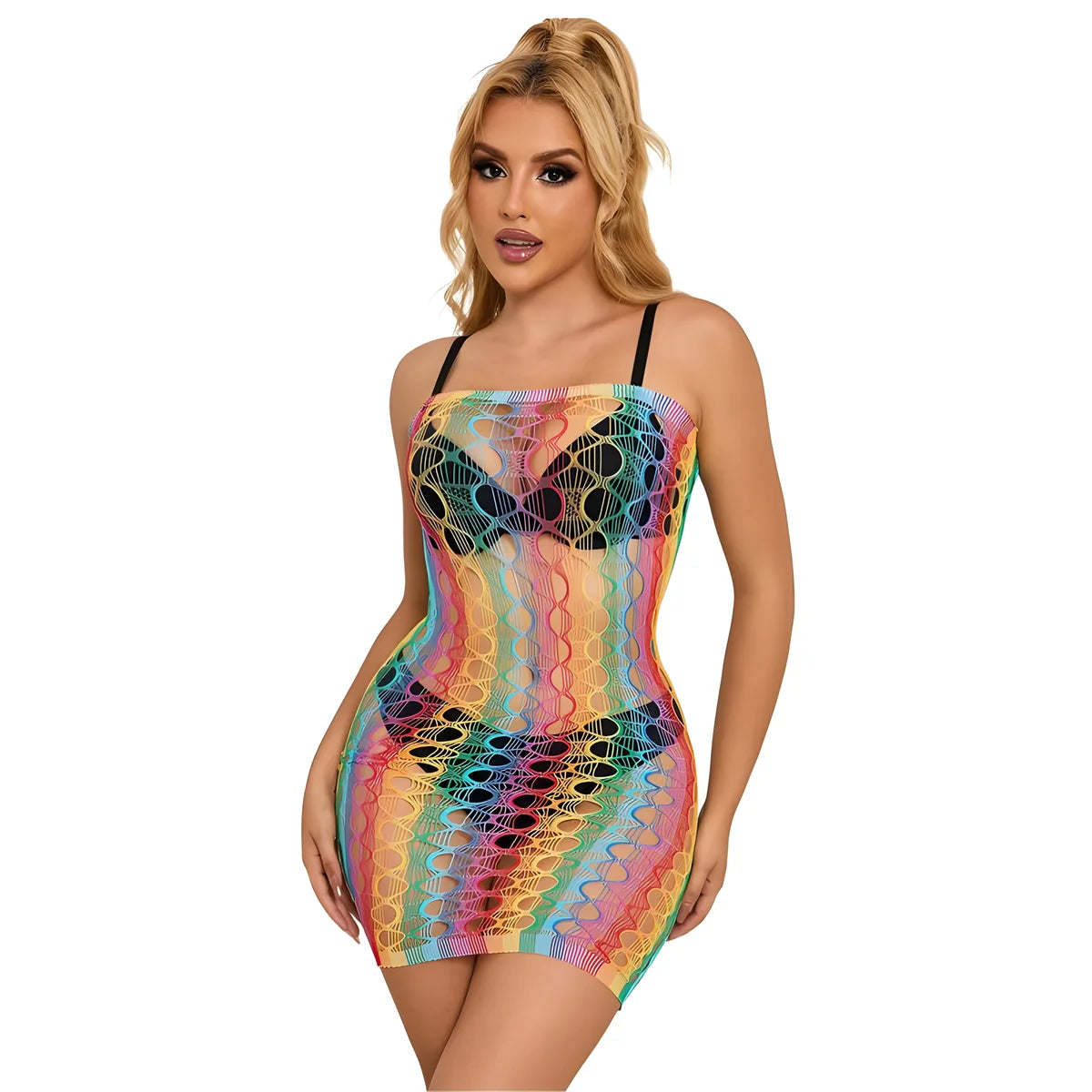 subblime 952365 robe reseille epaules nues arc en ciel taille unique