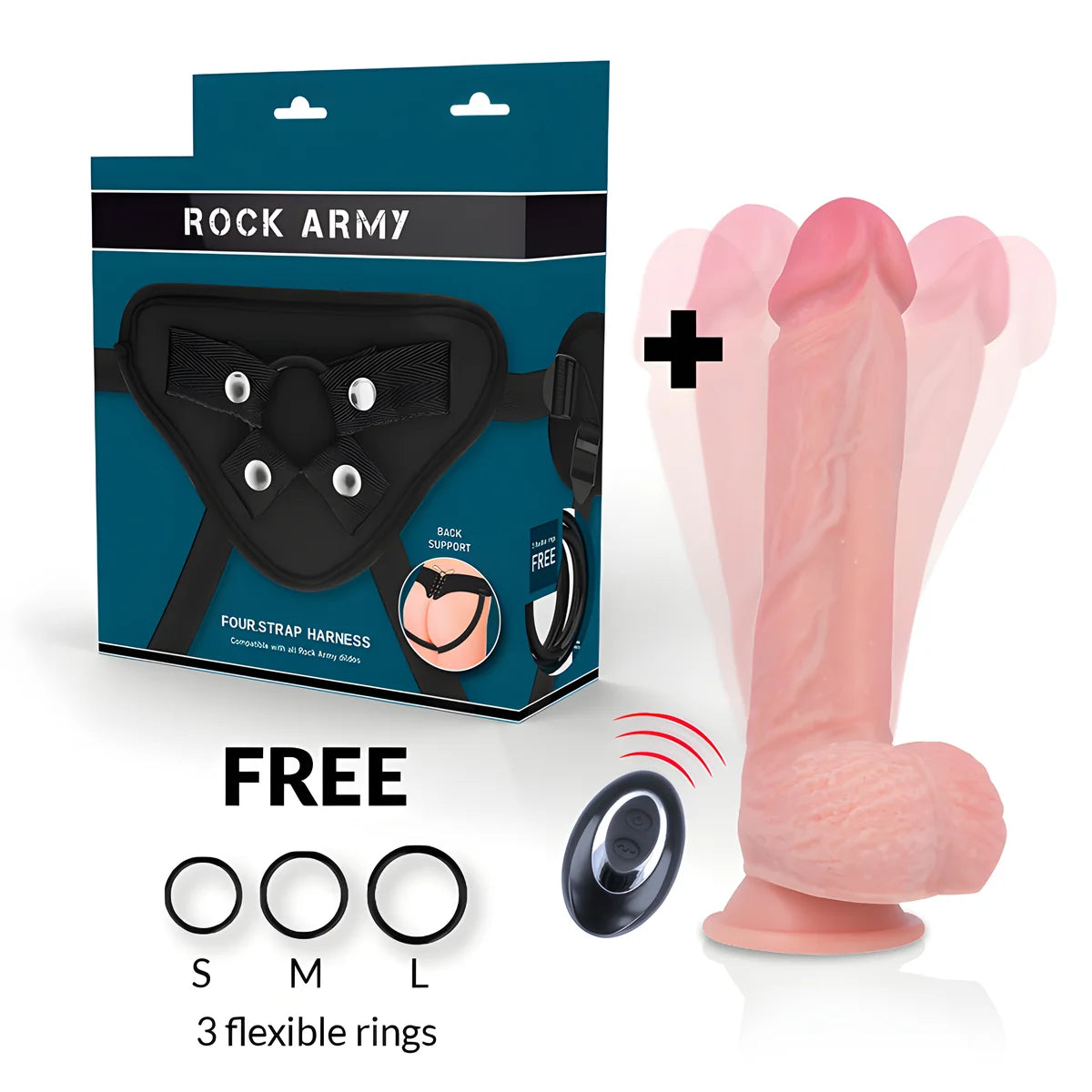 rockarmy harnais vibrateur silicone liquide premium telecommande apache 20 5 cm o 4 62 cm