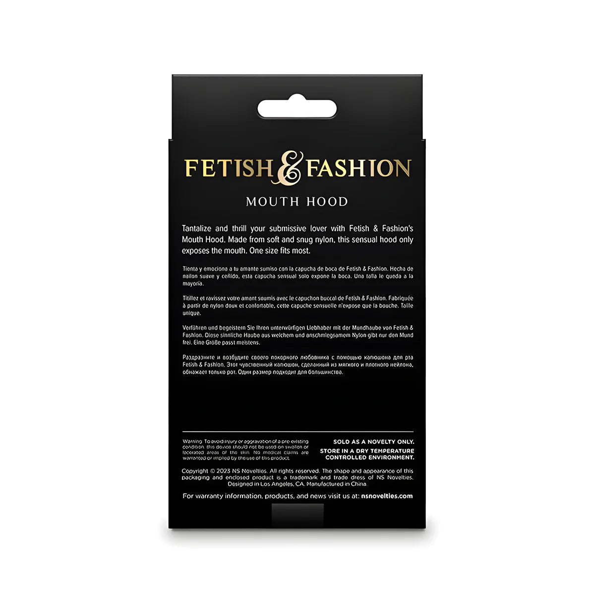 ns novelties fetish fashion cagoule bouche nylon blanc