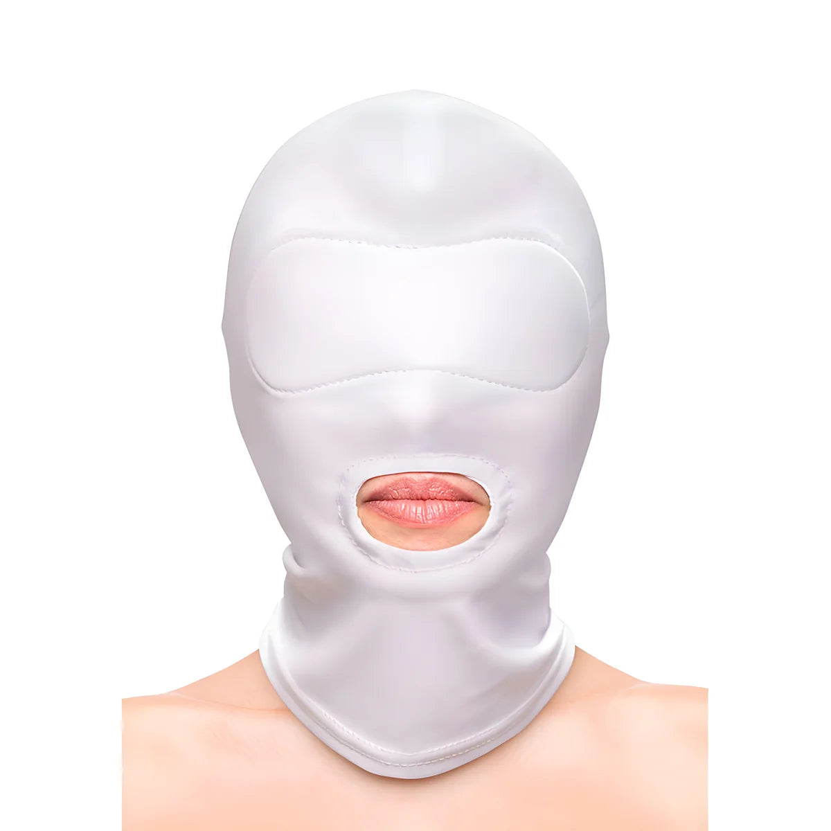 ns novelties fetish fashion cagoule bouche nylon blanc