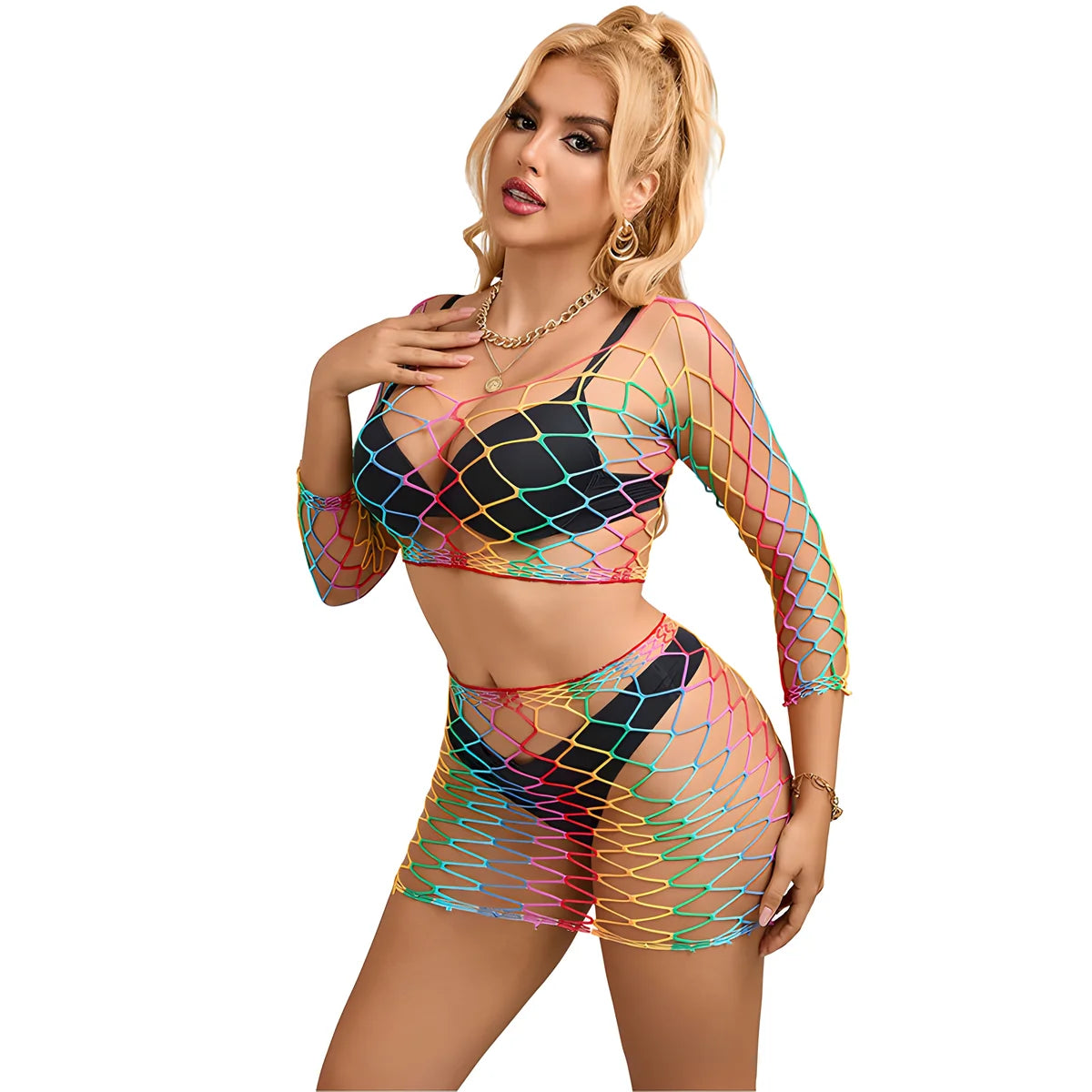 subblime 952440 ensemble 2 pieces reseille manches longues arc en ciel taille unique