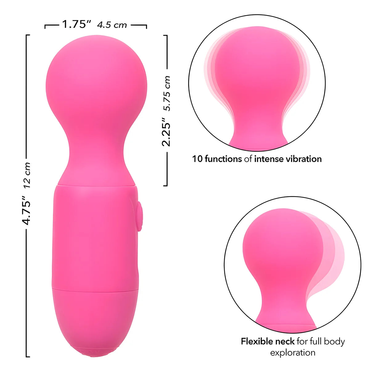 calexotics first time masseur rechargeable 10 vibrations rose