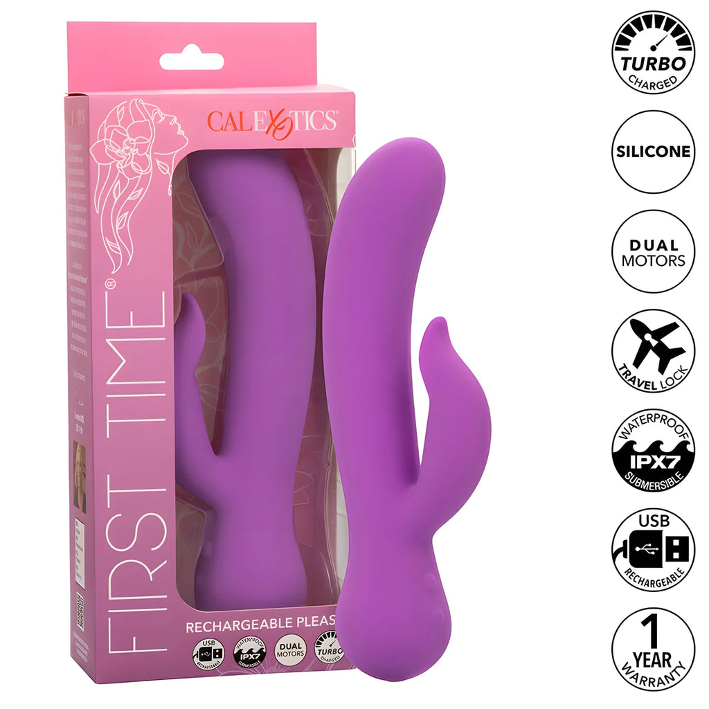 calexotics first time vibrateur pleaser rechargeable violet
