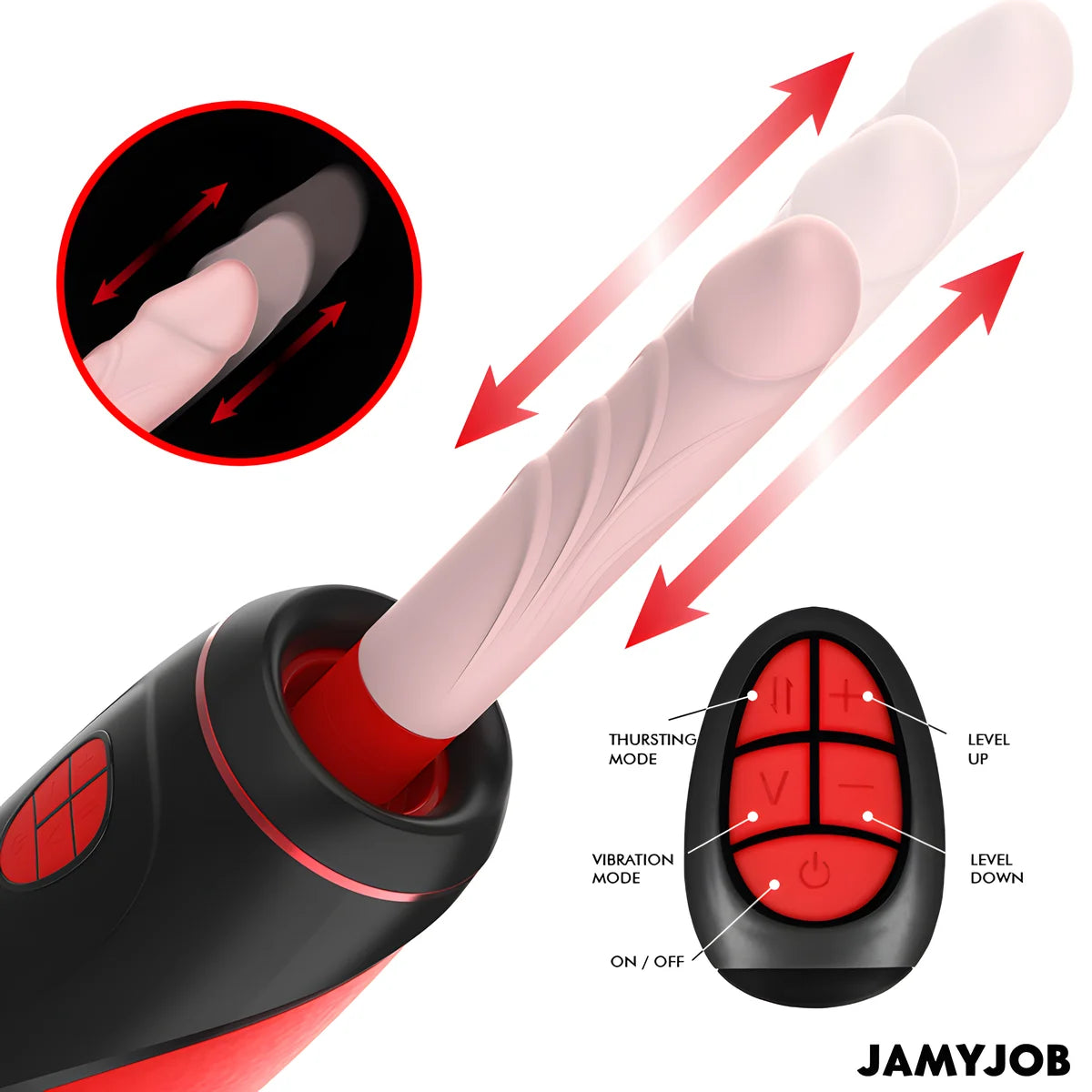 jamyjob masturbateur automatique pyston base avec dildo a telecommande