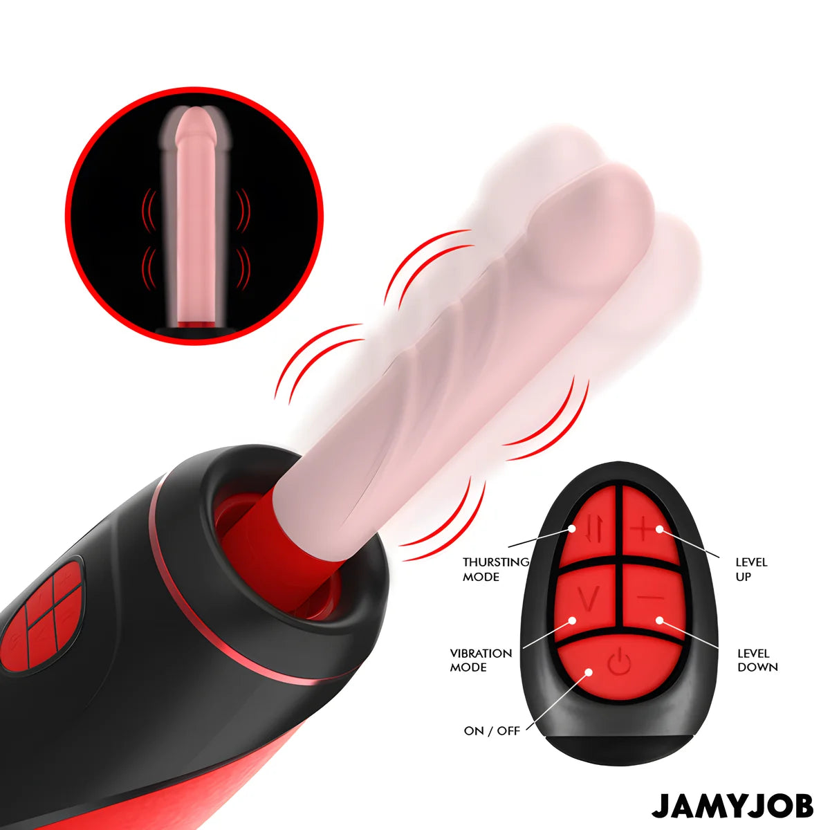 jamyjob masturbateur automatique pyston base avec dildo a telecommande