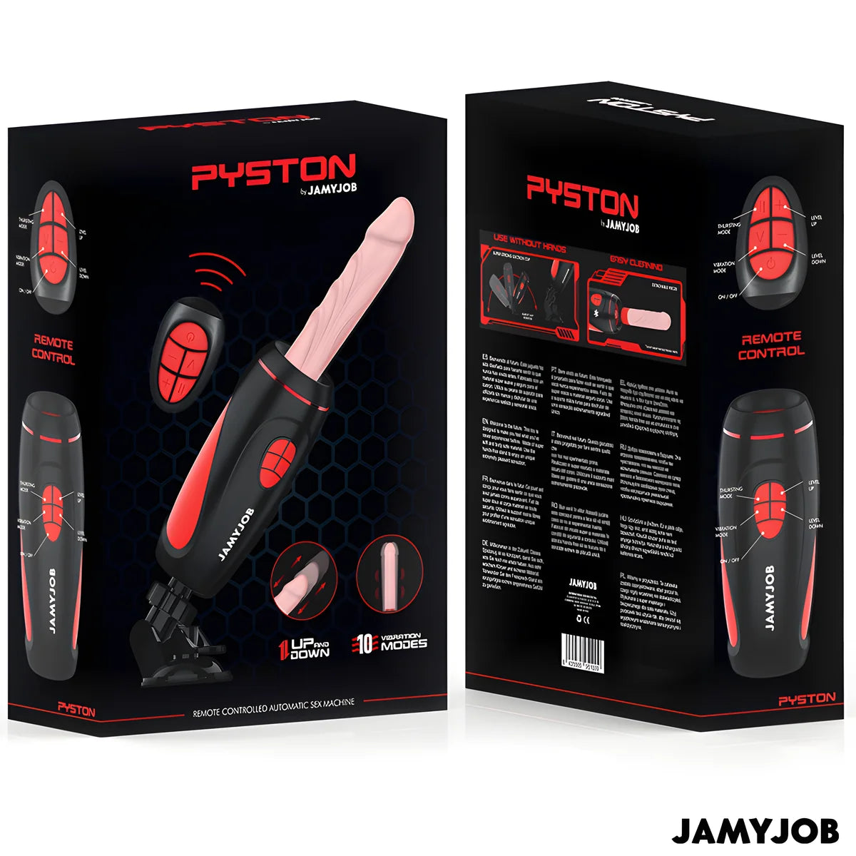 jamyjob masturbateur automatique pyston base avec dildo a telecommande