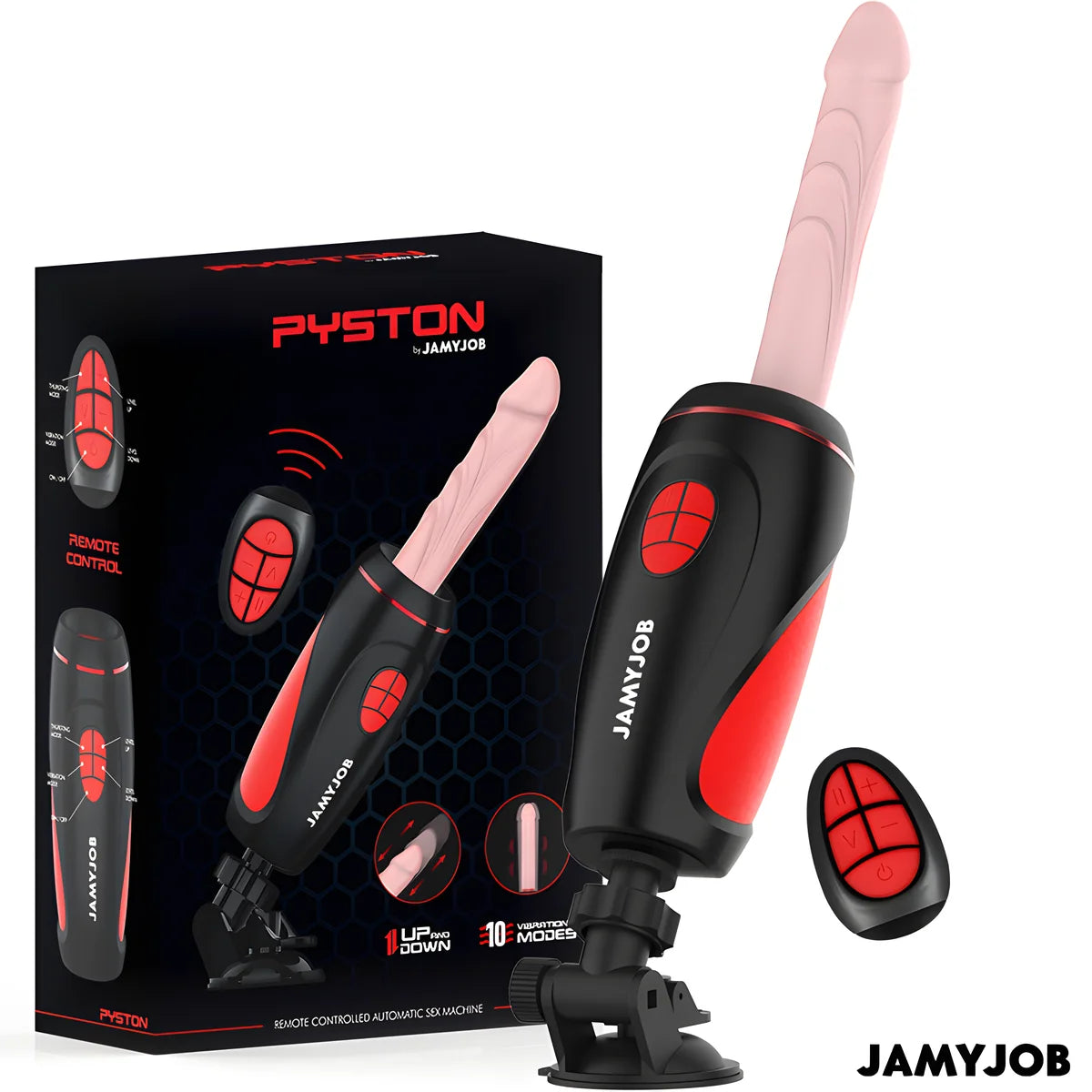 jamyjob masturbateur automatique pyston base avec dildo a telecommande