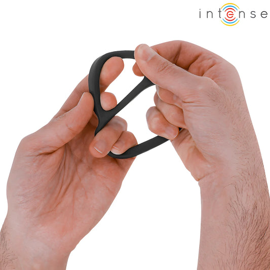 intense bobby double anneau penis en silicone noir